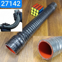 Патрубок силиконовый гибкий 48х400 5сл S6мм MVQ BLACKREDsil